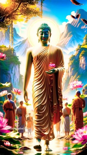 Divine Walk of Lord Buddha in Nature | Peaceful & Spiritual 3D Animation 🌿✨