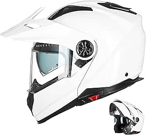 ILM Motorcycle Full Face Modular ATV Helmet Three in One Snowmobile Casco with Pinlock Anti Fog Visor for Men Women DOT Model 909F