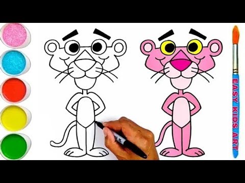 How To Draw The PINK PANTHER Drawing | For Kids and Toddlers