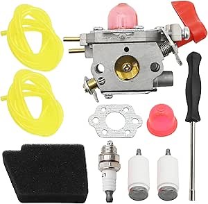 545081857 Carburetor Carb Kit, Replacement for Poulan Pro PPB25 25cc 2 Cycle Gas Blower with Spark Plug Fuel Filter Fuel Line