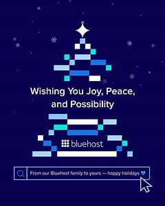 ❄️ From the bottom of our Bluehost hearts — happy holidays. However you celebrate, wherever you are, we’re thankful for the amazing businesses, creators, and communities that trust us to help build what matters. Here’s to a new year filled with possibility, peace, and plenty of big ideas. 💙 | Bluehost