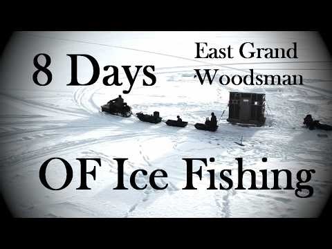 Ice Fishing Trip With East Grand @ The Rustic Log Cabin Deer Hunting Camp