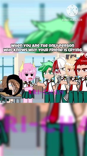 When you are the only person who knows why your friend is crying 😭#gacha #gachaclub #mha #friends