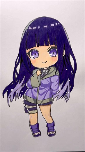 HINATA HYUGA CHIBI #naruto #satisfyingdrawing #viralshorts #shorts