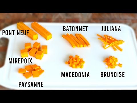 CORTES BÁSICOS de una zanahoria (¿Cómo cortar?)
