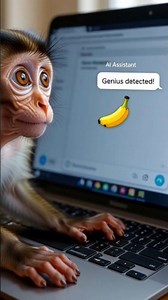 AI monkey learns to type #ai #monkey #cute #shorts