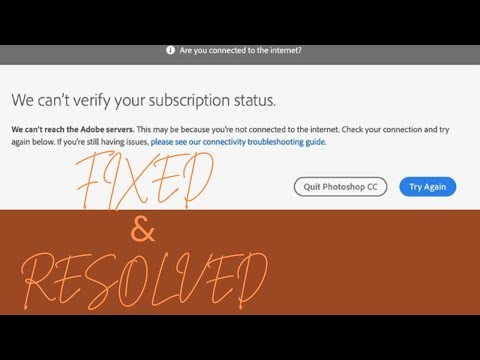Adobe Creative Cloud Not Working? Can’t Verify Subscription Status – SOLVED! MAC And Windows