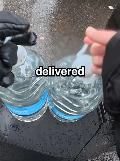 Massive Water Delivery Order During Rainy London Day