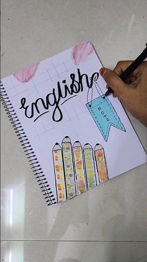 ✨ Creative English Notebook Front Page Decoration | Easy Cover Page Design Ideas for Students ✨