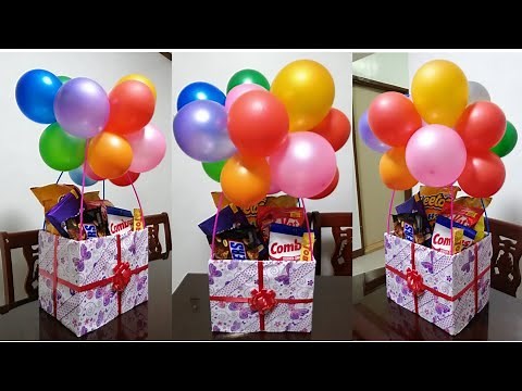 DIY GIFT BASKET WITH BALLOONS
