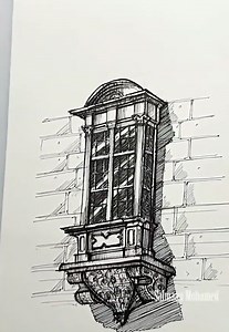 Architectural Sketching: Freehand Gothic Window