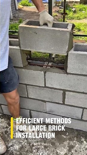 Techniques for Setting Large Masonry Bricks #construction #brickwork