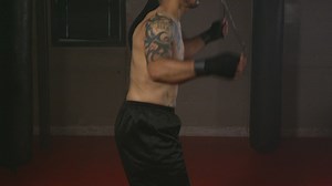 Boxer using a jumping rope - Free Stock Video