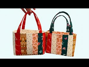 Strippy Fabric Basket Tutorial - {Great Scrap Buster!}