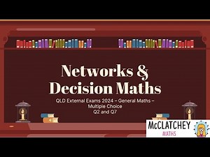 2024 External Exams QLD General Maths: Multiple Choice Networks