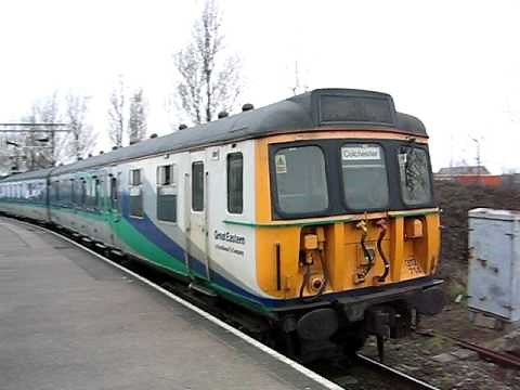 UK: Class 312 EMU departs from Walton on Naze on a service to Colchester (Essex)