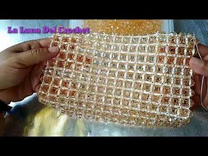 Bolso Tejido a Crochet Con Perlas