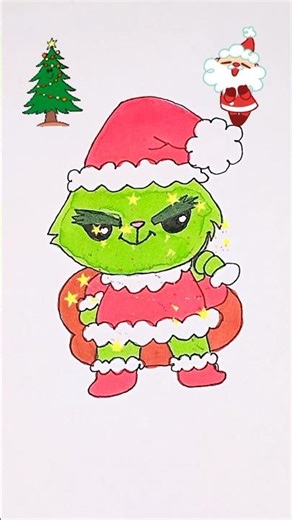 How to draw a cute Grinch 🎄 Step by step drawing for kids