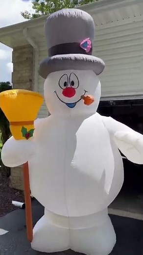 Gemmy Lightsync Frosty The Snowman Airblown Inflatable Demo