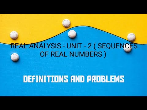 REAL ANALYSIS - UNIT - 2 ( SEQUENCES OF REAL NUMBERS) - DEFINITIONS .