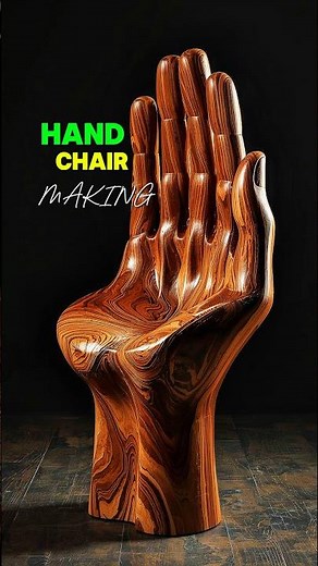 Epic Wood Carving 😱 | Raw Log → Giant Hand Chair in 15s 🪚🔥