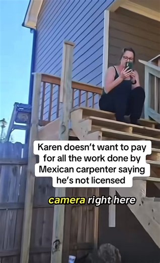 Near as I can tell this contractor did a lot of work for a Karen including building stairs, and a landing off her deck . She is refusing to pay halfway through the job saying he’s not licensed . So the contractor starts to pull down all the work he did.. He never clarifies if he’s licensed or not .Who is in the right here ?