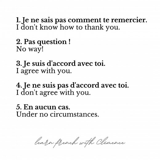 Learn French with Common Phrases and Translations