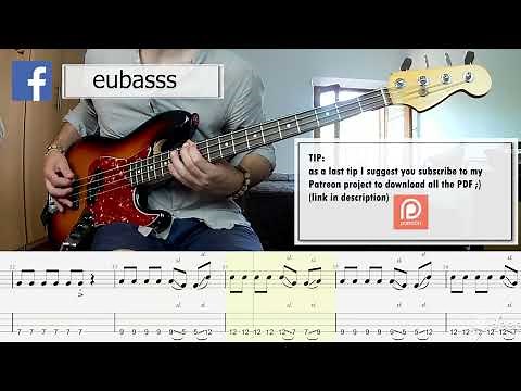 Pink - Try BASS COVER + PLAY ALONG TAB + SCORE