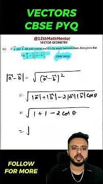 Vectors CBSE 2022 PYQ Solved | CBSE Class 12 Maths #12thmathmentor