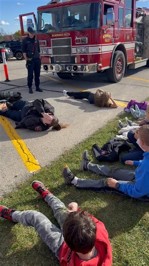 Stop, drop and roll being modeled! So important! | Valley View Elementary School Menomonee Falls
