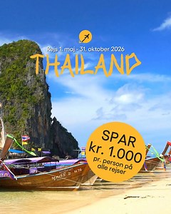 🖤 Black Month 🖤 - Spar 1.000 kr. pr. person Gælder alle rejser til Thailand 🏙️🏝️🏖️✈️ 🗓️ Book inden: 30/11 ✈️ Rejs: 1/5–31/10 2026 🖤 Booking kode: BLACK2025 | Check Point Travel