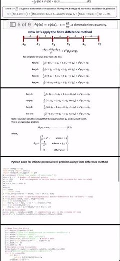 Harmonic Oscillator:Finite Difference Method(Nondimensionalization approach) #python #education #bsc