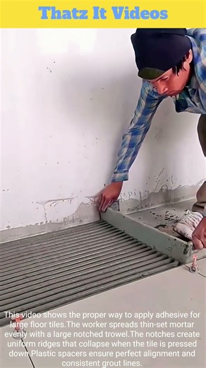 Floor Tile Adhesive: Notched Trowel Technique