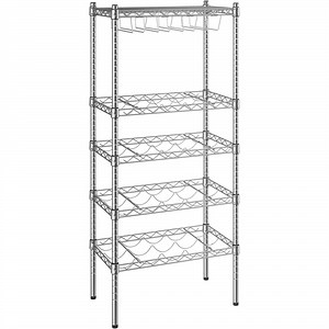 Regency 14" x 24" 4 Shelf 20-Bottle Wire Wine Rack with 54" Posts