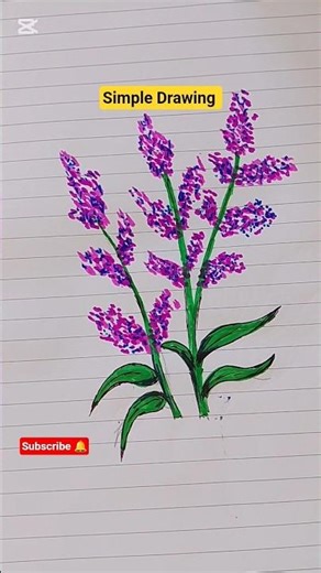 "Beautiful Lavender Flower Drawing | Easy & Satisfying Art Tutorial 🌸🎨"#simpleartwork #usa #uk