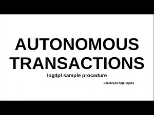 Transacciones autónomas (ORACLE Autonomous Transaction)