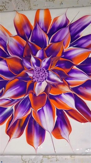 ORANGE and PURPLE...Stunning Beauty...Simple Flower Painting Using A Spoon #reels #fluidart #reelsviral #be #reelitfeelit #abstractart #reelsinstagram #believe #acrylicpour #love #orange #purple #dahlia_art #flowerpainting #canada🇨🇦 #buyart #sellart #confidence | Camile Edwards