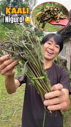 Edible Kaali Niguro 🌿👨‍🍳 #foodvlog #villagefood #niguro #nepalifood #villagecooking #foodlover