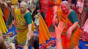 WATCH: Elderly Woman Enjoys Garba With Her Lively Steps; Video Goes Viral