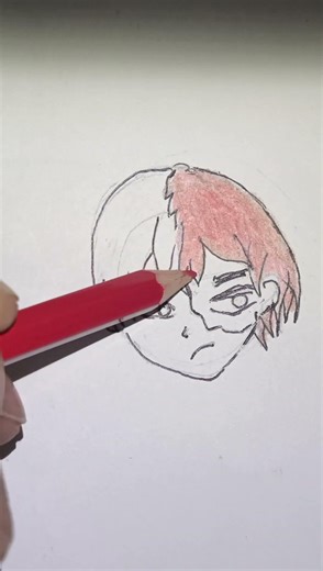 Cute Shoto Todoroki Color Pencil Drawing 🔥❄️ | My Hero Academia Anime Art Timelapse #shorts #mha