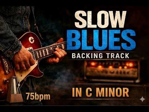 Slow Blues Guitar Backing Track C minor || 75 Bpm