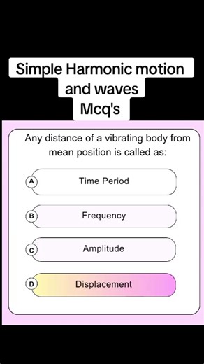 physics Mcq's Simple Harmonic motion and Waves Mcqs with Answers #mcqs #physics #physicsmcqs #mcqswithanswers #simpleharmonicmotion #waves #quiz #physicsquiz #mcqstest #physicstok #physicsfun #learning #knowledge #shortvideo #shorts #tiktok #foryou #fyp #followcommentsharelikereact #physicsunlimited
