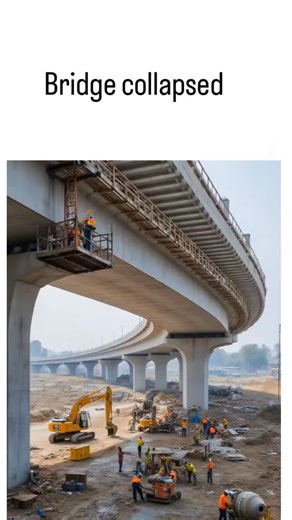 trendtok_hubb on Instagram: "The post shares a 10-second AI-generated video of a bridge collapsing during construction, captioned simply "Bridge collapsed," without indicating its fabricated nature. This footage mimics a real 2 February 2026 incident at China's Yuegang Bridge, where five workers died, raising concerns over misinformation in viral content. User replies promptly call out the AI origins, reflecting widespread awareness of generative tools like those from recent studies showing 70% 