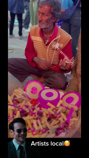 Indian Local Artist Playing Heartfelt Music in the Bazaar #india india