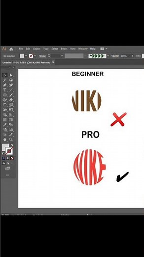 nike logo pro and beginners in adobe illustrator