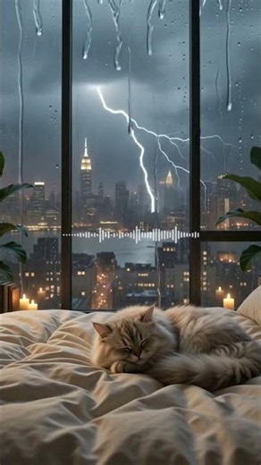 Thunderstorm in the Night City ⛈️ ASMR for Deep Relaxation