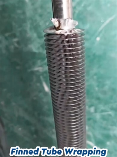 Finned Tube Heat Exchanger Wrapping Machine From China #heatexchanger #condenser #radiator #finnedtubeheatexchanger #fintubewrapping #bobomachine