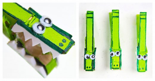 Cute & Easy Alligator Craft Made from a Clothespin