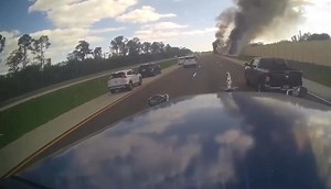 9.2K views · 320 reactions | Dash cam video shows the moment a private jet crashed on I-75 last week.  Alfonso Del Nodal | The Space Coast Rocket | Facebook