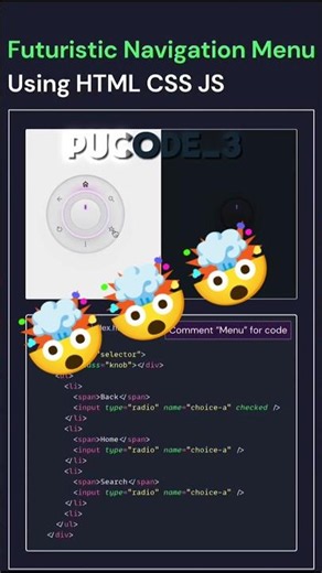 Futuristic Navigation Menu Using HTML CSS #coding #html #css